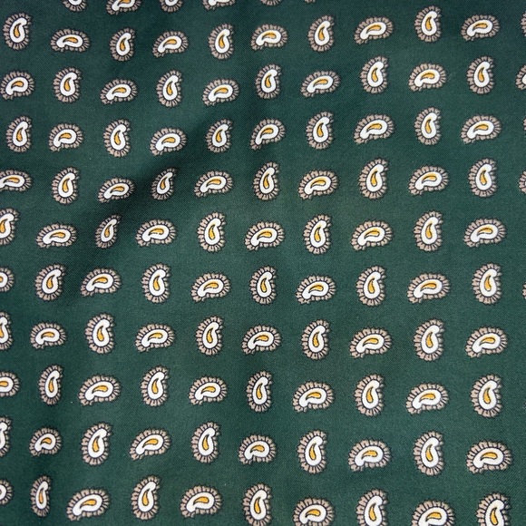 Vintage 80s Russ Green Paisley Print Ascot Bow Blouse | Size M - Picture 3 of 6